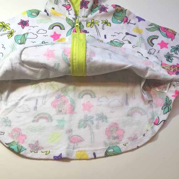 DISNEY Hooded Swim Poncho Cape Coverup Little Mermaid Princess Ariel Zippered 3T - Picture 9 of 16